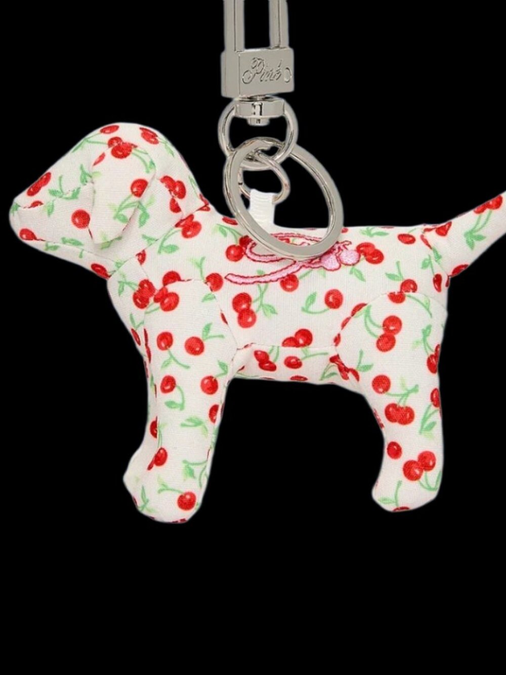 VS PINK Micro Dog Keychain Charm - Whimsy Cherries - NWT